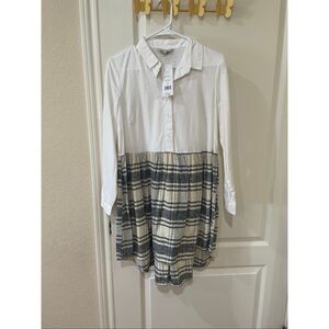 French Connection Flannel Twofer Shirt Dress Size 2 New with Tags